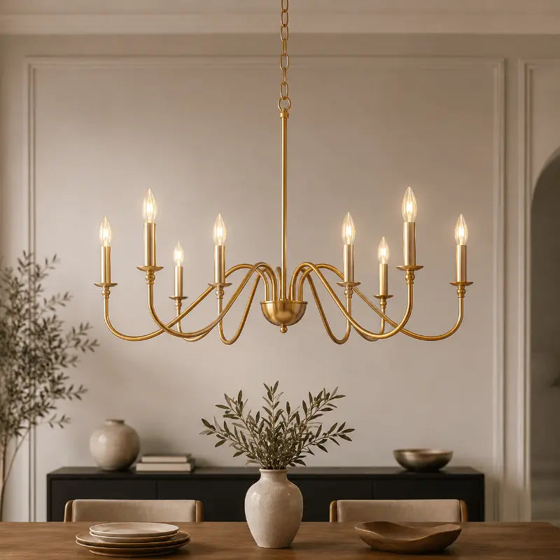 Decorative 8 light iron chandelier for modern interior lighting