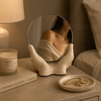 Decorative desktop mirror for modern vanity and home décor