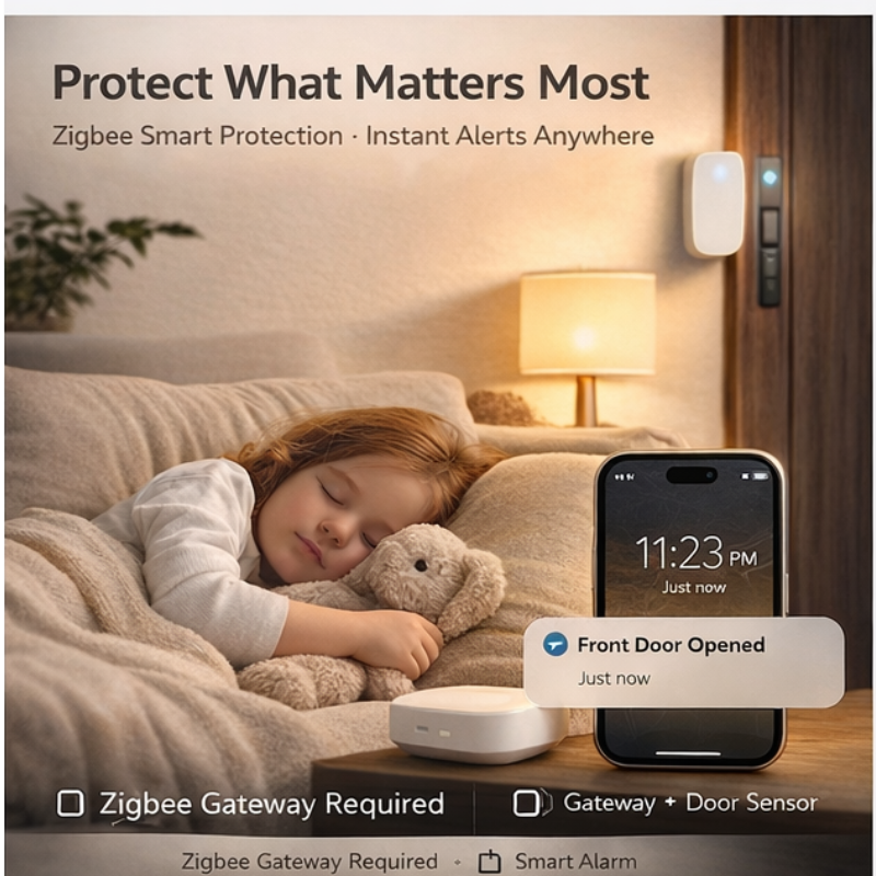 Smart Zigbee Door and Window Sensor with App and Voice Control