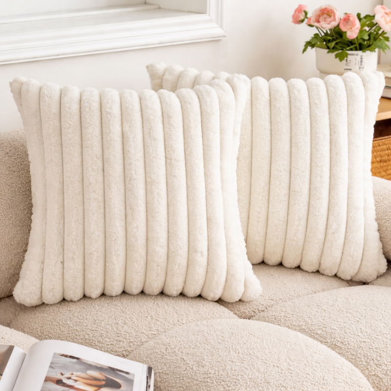 Faux Rabbit Fur Cushion Cover – Ultra Soft Decorative Pillowcase 60x60cm