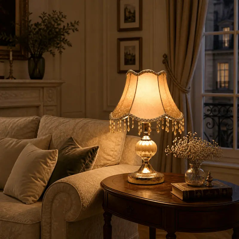 Elegant bedside table lamp for bedroom and living room lighting