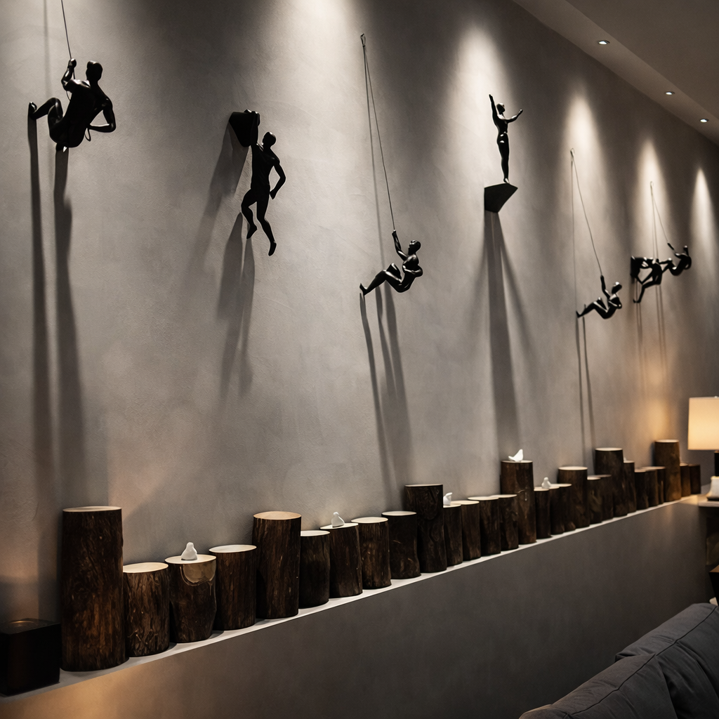 Climbing Man Wall Decor Sculpture