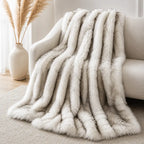 Luxury faux fur blanket for living room and bedroom décor