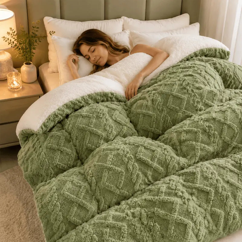 Luxury faux lamb cashmere blanket for living room and bedroom décor