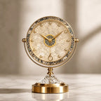 Luxury vintage metal desk clock for elegant home and office décor