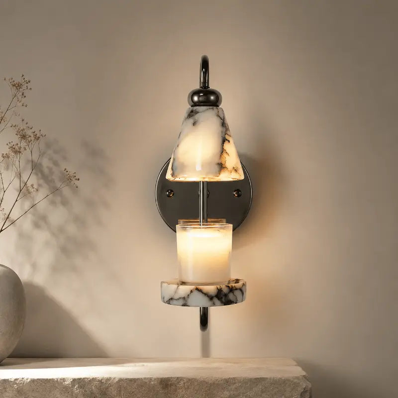 Marble wall sconce for elegant interior lighting and home décor