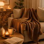 Nordic knit throw blanket for living room and bedroom décor
