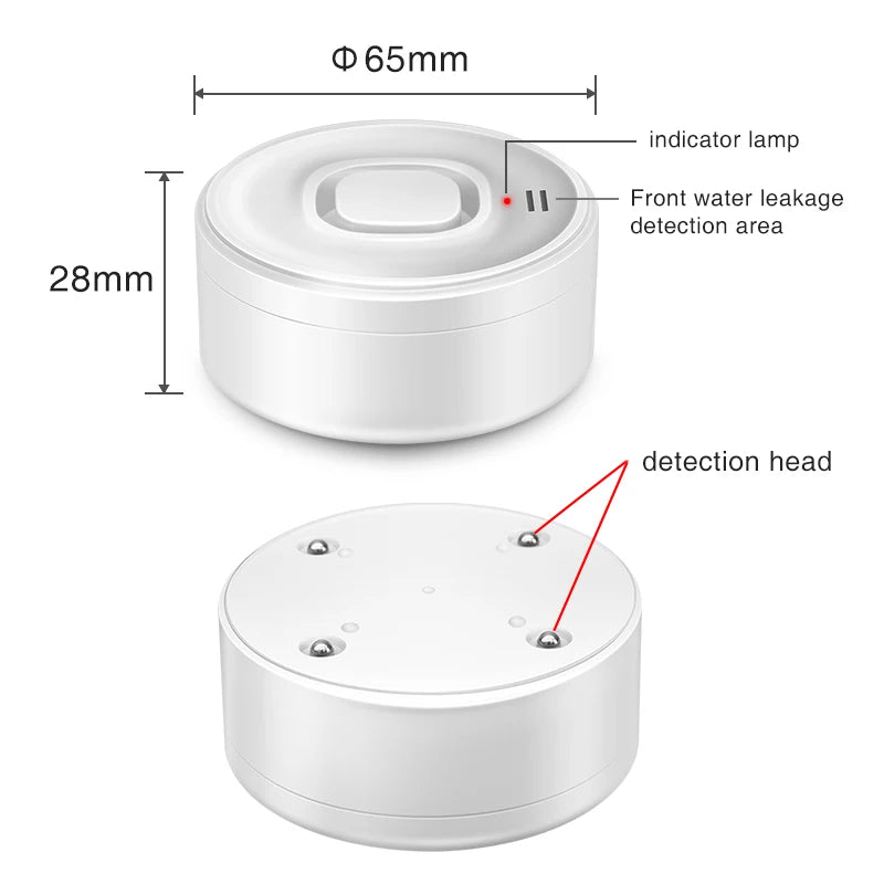 WiFi Water Leak Detectors 3 Pack, 100dB Loud Water Leak Sensor, Wireless Wi-Fi Water Leak & Drip Alarm, Smartlife App Alerts,