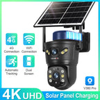 LS VISION 4G /WIFI Outdoor Solar Camera 8MP Dual Lens PIR Sim Card built in Night Vision Waterproof Security Camara Battery CCTV