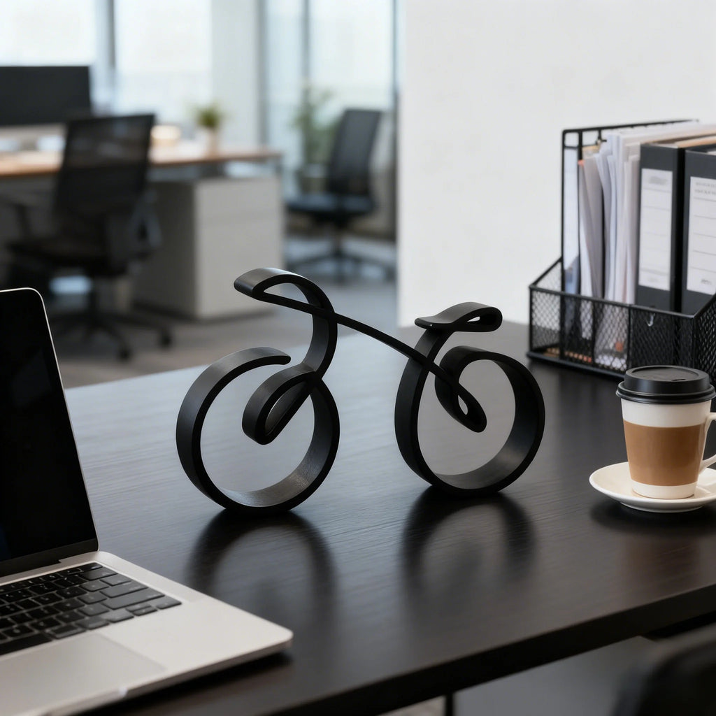 Minimalist Bike Sculpture – Modern Cycling Desk Decor for Home & Office