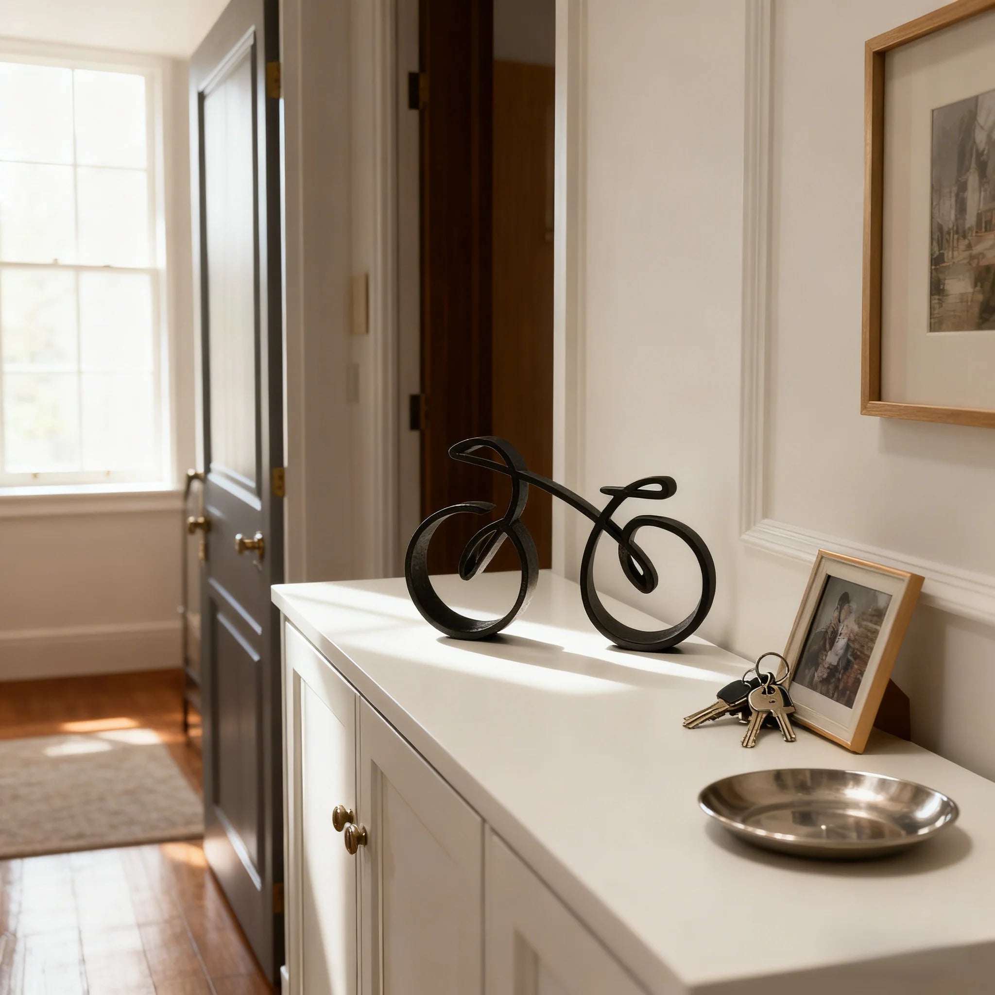 Minimalist Bike Sculpture – Modern Cycling Desk Decor for Home & Office