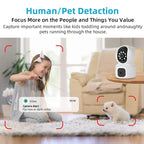 8MP 4K Wifi Camera Dual Lens Indoor Smart Home IP Camera Night Vision Two-way Audio Wireless PTZ Surveillance Baby Monitor CCTV