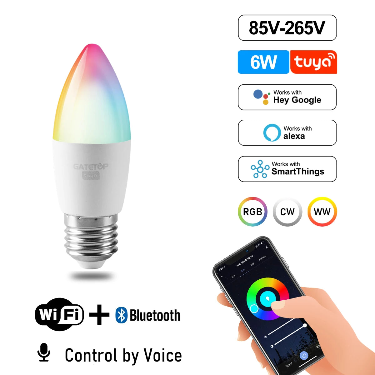 Smart RGB Wi-Fi Light Bulb – Dimmable