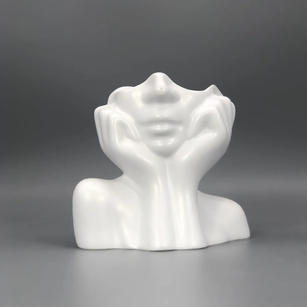 Makeup Brush Holder Face Design Cosmetic Organizer Vase