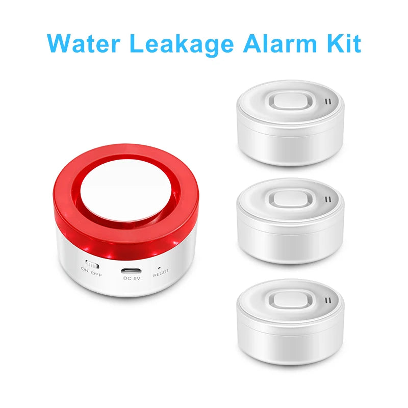 WiFi Water Leak Detectors 3 Pack, 100dB Loud Water Leak Sensor, Wireless Wi-Fi Water Leak & Drip Alarm, Smartlife App Alerts,