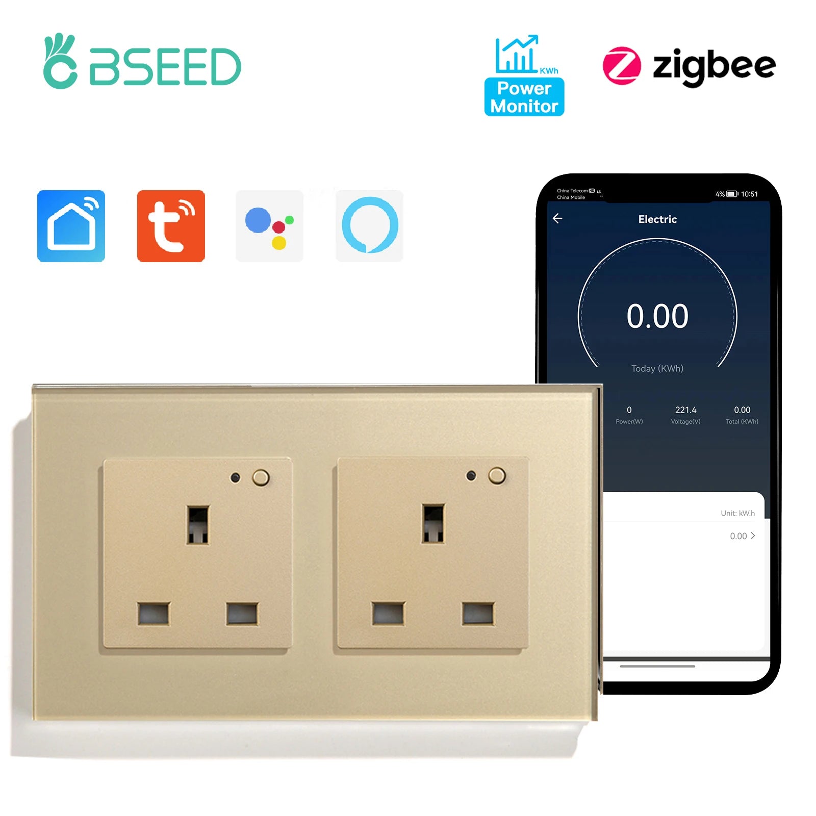 Smart Zigbee Wall Socket – 13A