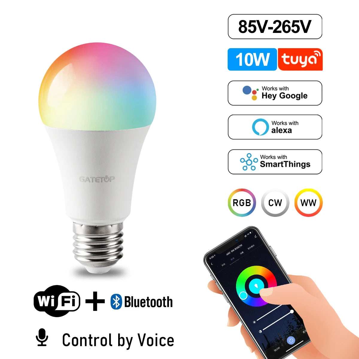 Smart RGB Wi-Fi Light Bulb – Dimmable