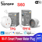 SONOFF S60 EU/UK WiFi Socket Smart Home Plug Power Monitor Outlet Vioce eWeLink Remoter Control Alexa Google Home SmartThings