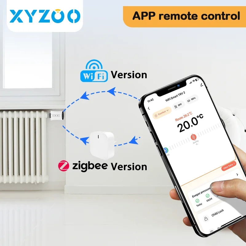 Smart Tuya WiFi/Zigbee TRV Thermostatic Head Radiator Valve Actuator Home Remote Temperature Controller Alexa Google Home Alice