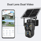 LS VISION 4G /WIFI Outdoor Solar Camera 8MP Dual Lens PIR Sim Card built in Night Vision Waterproof Security Camara Battery CCTV