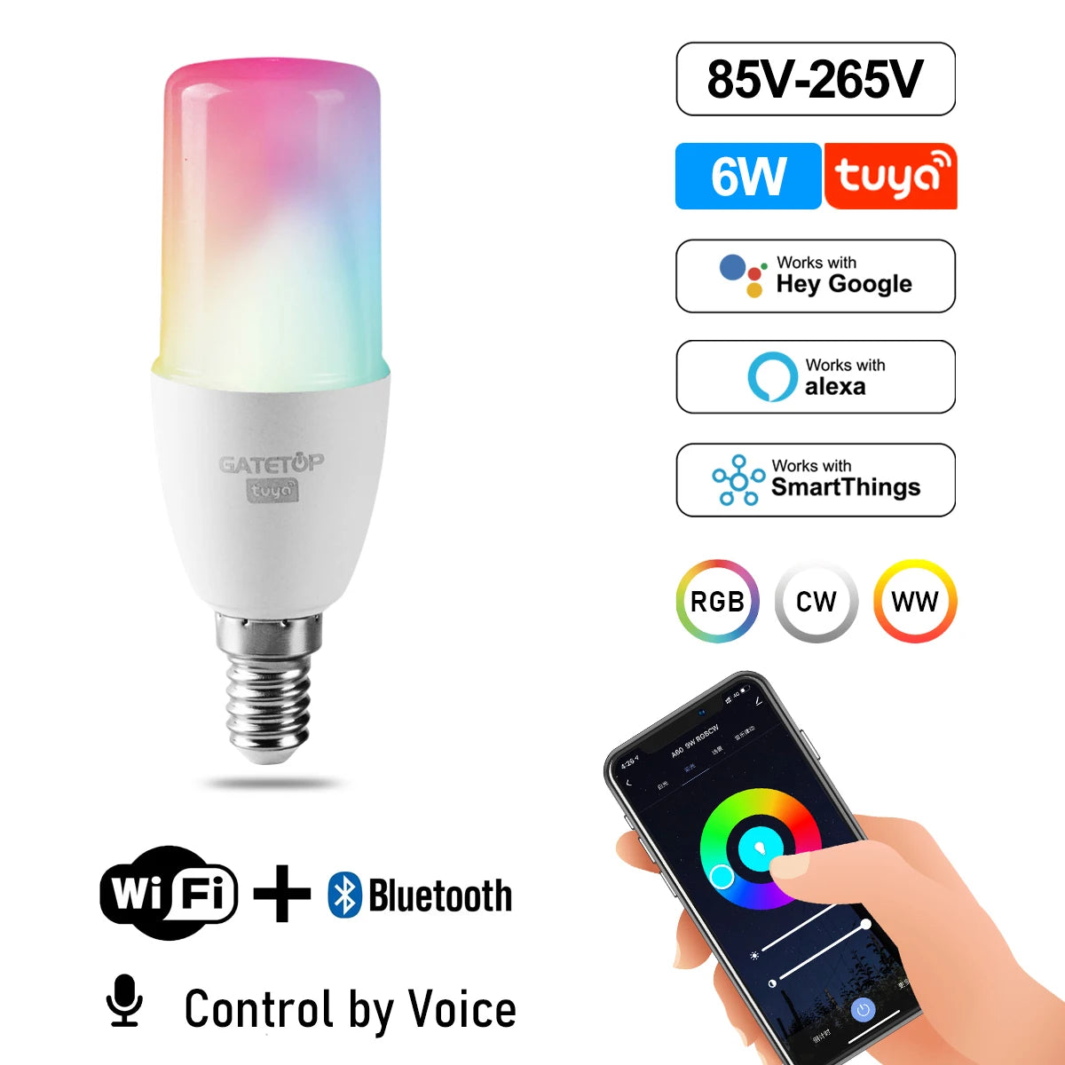 Smart RGB Wi-Fi Light Bulb – Dimmable