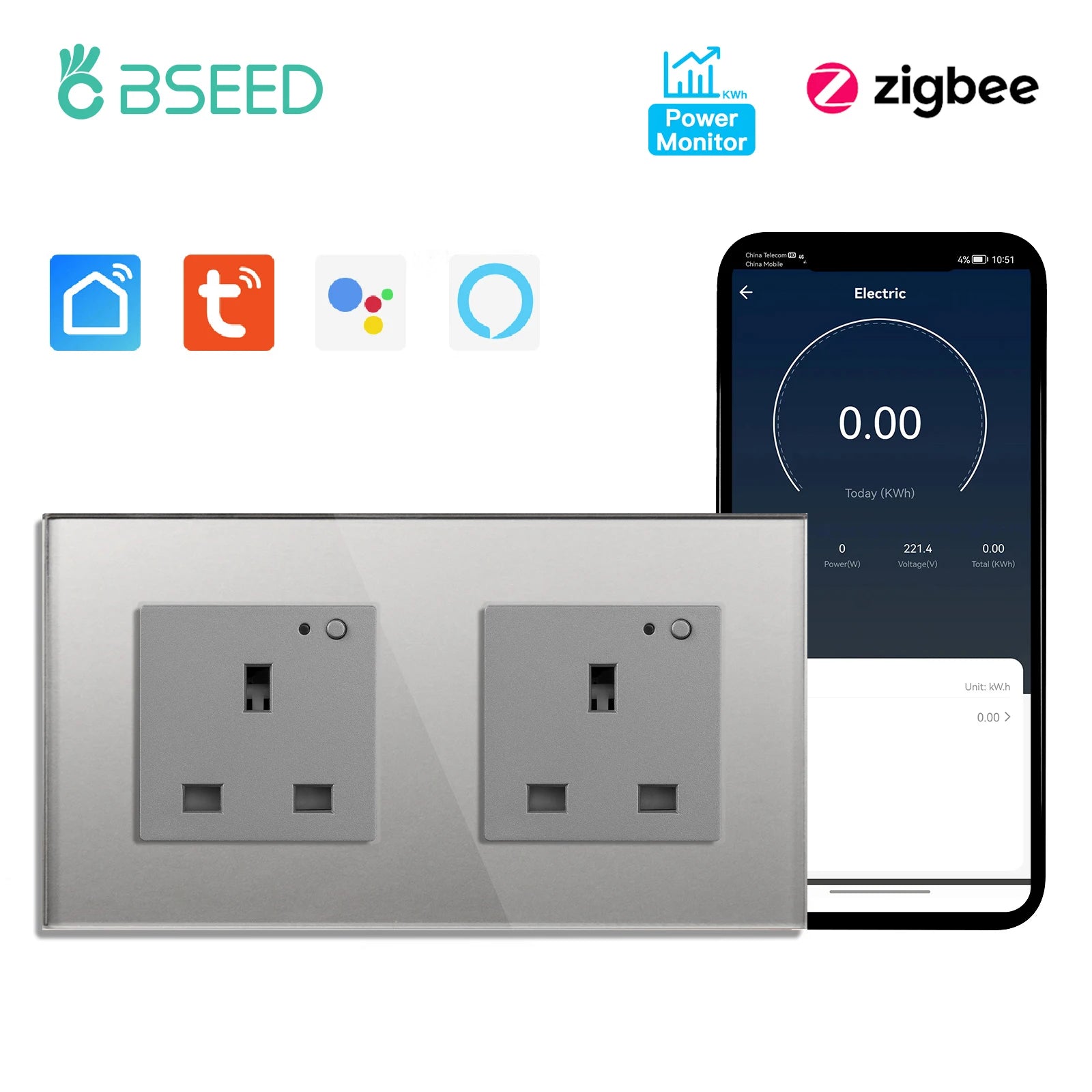 Smart Zigbee Wall Socket – 13A