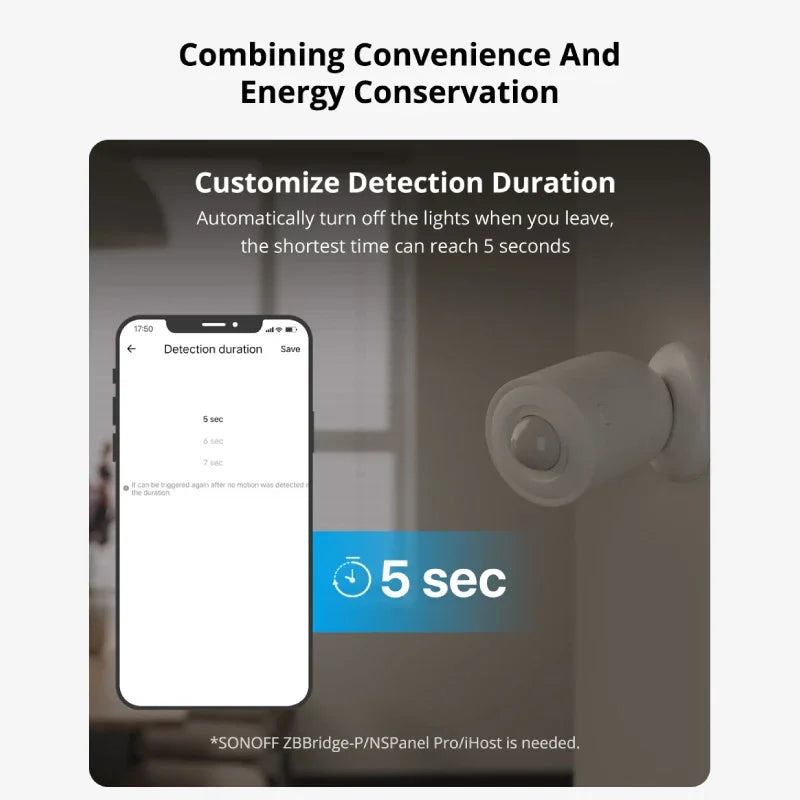 SONOFF SNZB-03P SNZB 03P Zigbee Motion Sensor Human Presence Sensor Light Detection Home Security Local Smart Scene Linkage