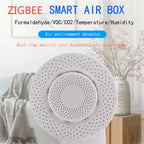 Tuya Zigbee/WiFi Air Quality Sensor Smart Air Box CO2 Meter Formaldehyde VOC Temperature Humidity Sensor work with Alexa Google