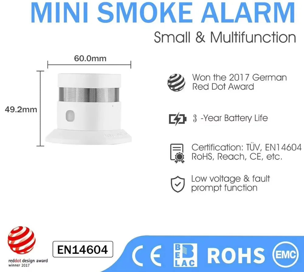 HEIMAN Zigbee Smoke Detector Smart Home system 2.4GHz High sensitivity Safety Prevention  Sensor