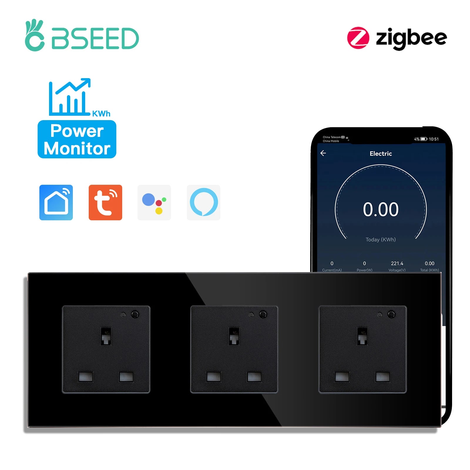 Smart Zigbee Wall Socket – 13A