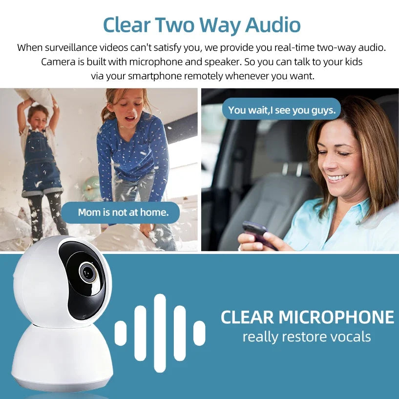 Tuya 2 Way Audio 5MP Wifi Smart Home Baby Monitor Mini Indoor Security IP Camera 2K PTZ Auto Tracking CCTV Surveillance Camera