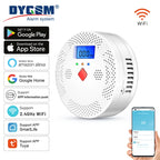 Tuya WiFi Smart Carbon Monoxide Detector Alarm 85dB Sound Warning LCD Digital Display Home Indoor Real-Time CO Monitor Poisoning