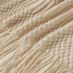 Chunky Knit Tassel Throw Blanket
