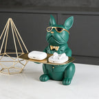 Bulldog Decorative Tray Resin Organizer Home Decor