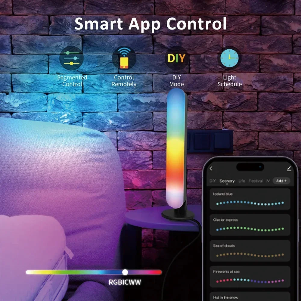 Xiaomi RGB Pickup Night Light Bar USB Rechargeable LED Lamp WIFI Tuya Music Rhythm TV Ambient Light For Gaming Room Table Decor
