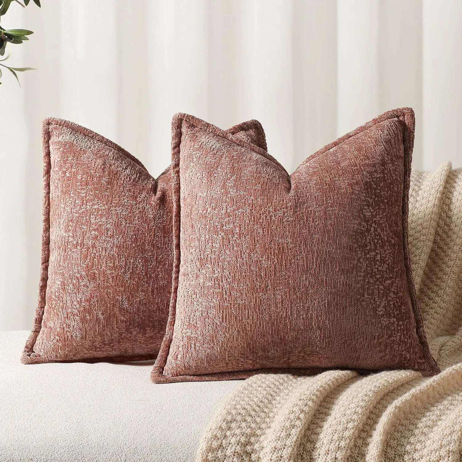 Chenille Cushion Cover – Soft Textured Decorative Pillow Cover for Sofa & Bed