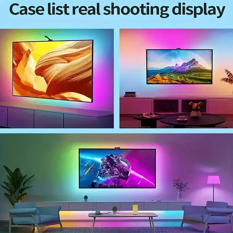 LED Ambient Light with AR Color Sensor RGBIC LED Strip Light Color Changing Smart LED TV Backlight for Home Theater Party Festiv
