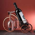 Retro Metal Wine Rack Tricycle Bottle Holder Decorative