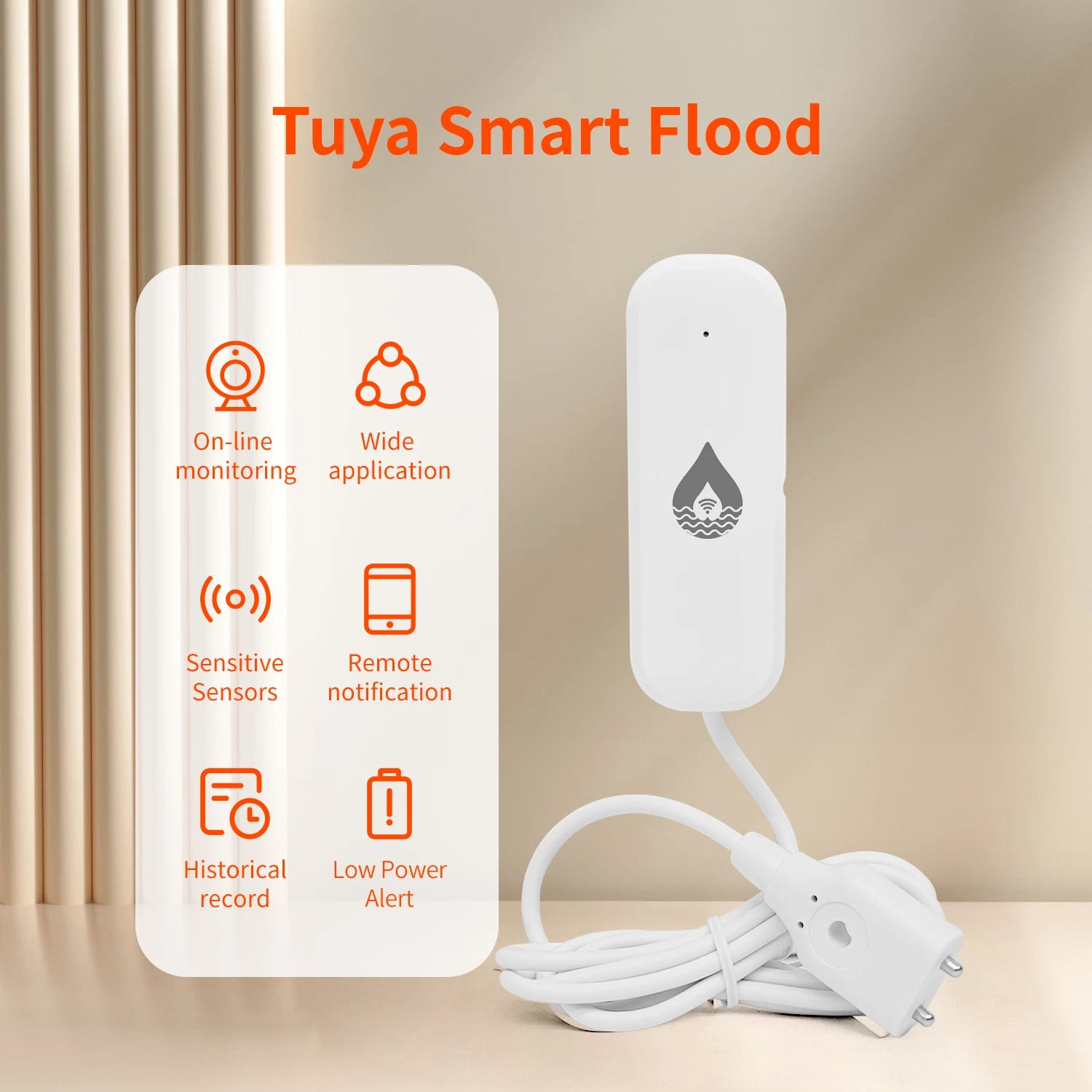 Tuya WiFi/Zigbee Water Leak Sensor Smart Life Control Water Leakage Device Safety Protection Connected Home Compatible Alexa