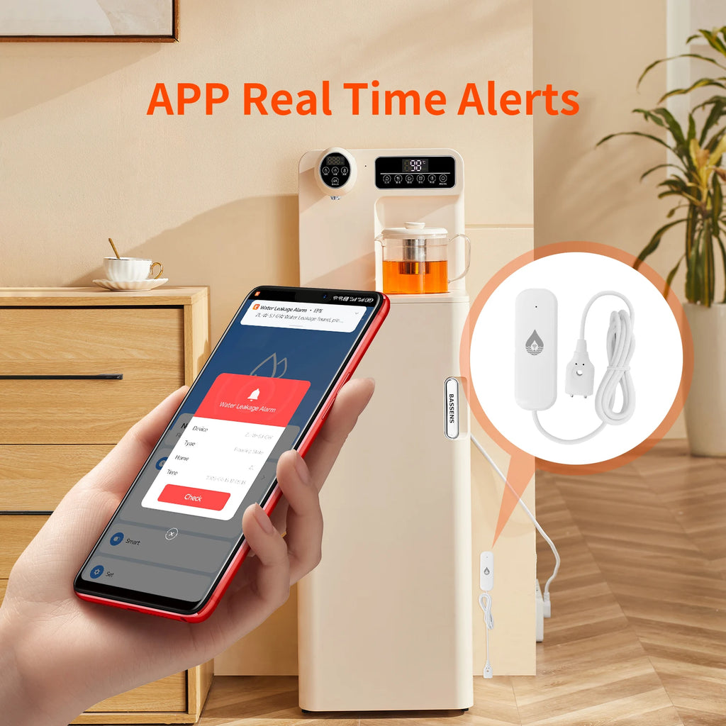 Tuya WiFi/Zigbee Water Leak Sensor Smart Life Control Water Leakage Device Safety Protection Connected Home Compatible Alexa
