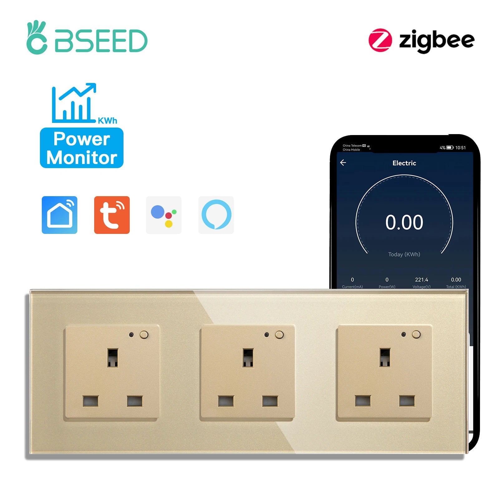 Smart Zigbee Wall Socket – 13A
