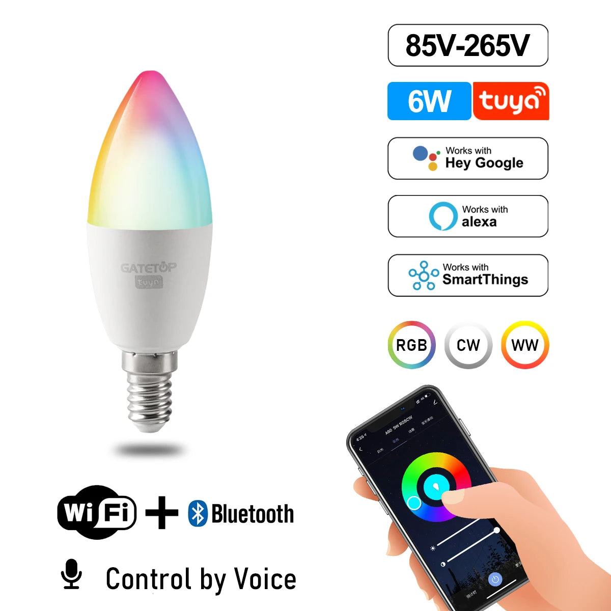 Smart RGB Wi-Fi Light Bulb – Dimmable