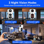 8MP 4K Wifi Camera Dual Lens Indoor Smart Home IP Camera Night Vision Two-way Audio Wireless PTZ Surveillance Baby Monitor CCTV