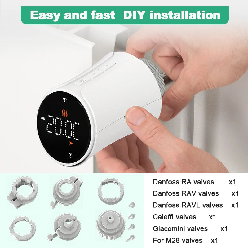 Tuya Zigbee 3.0 Thermostat Valve Smart Radiator Valve Connected Thermostatic Valve Temperature Controller Google Home Alexa