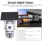 JOOAN 4K Solar Security Camera Wireless Outdoor Dual Lens Solar IP Camera PIR Human Detection Night Vision Battery CCTV Camera