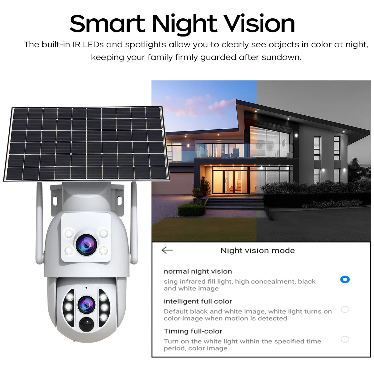 JOOAN 4K Solar Security Camera Wireless Outdoor Dual Lens Solar IP Camera PIR Human Detection Night Vision Battery CCTV Camera