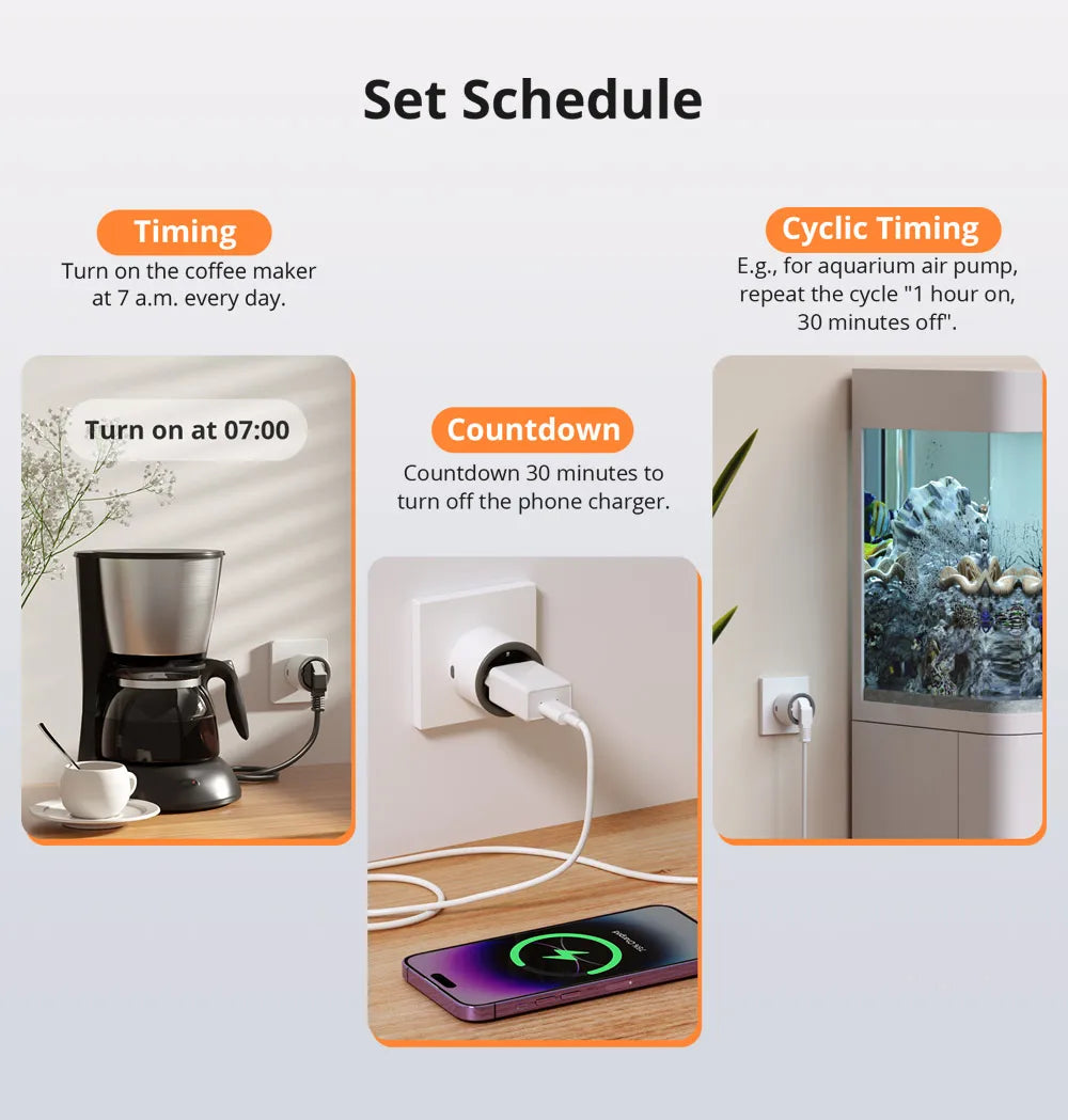 SONOFF S60 EU/UK WiFi Socket Smart Home Plug Power Monitor Outlet Vioce eWeLink Remoter Control Alexa Google Home SmartThings