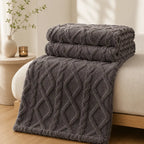 Soft coral fleece blanket for living room and bedroom décor