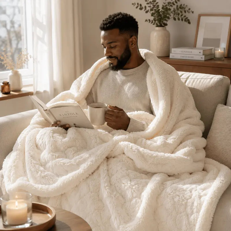 Soft lamb velvet throw blanket for living room and bedroom décor