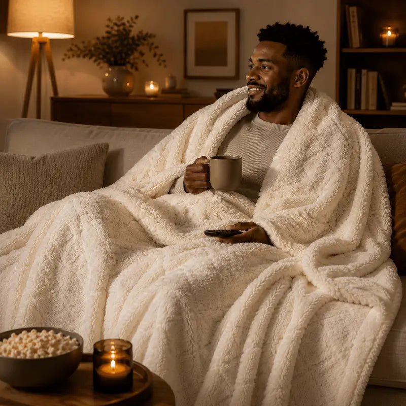 Soft lamb velvet throw blanket for living room and bedroom décor